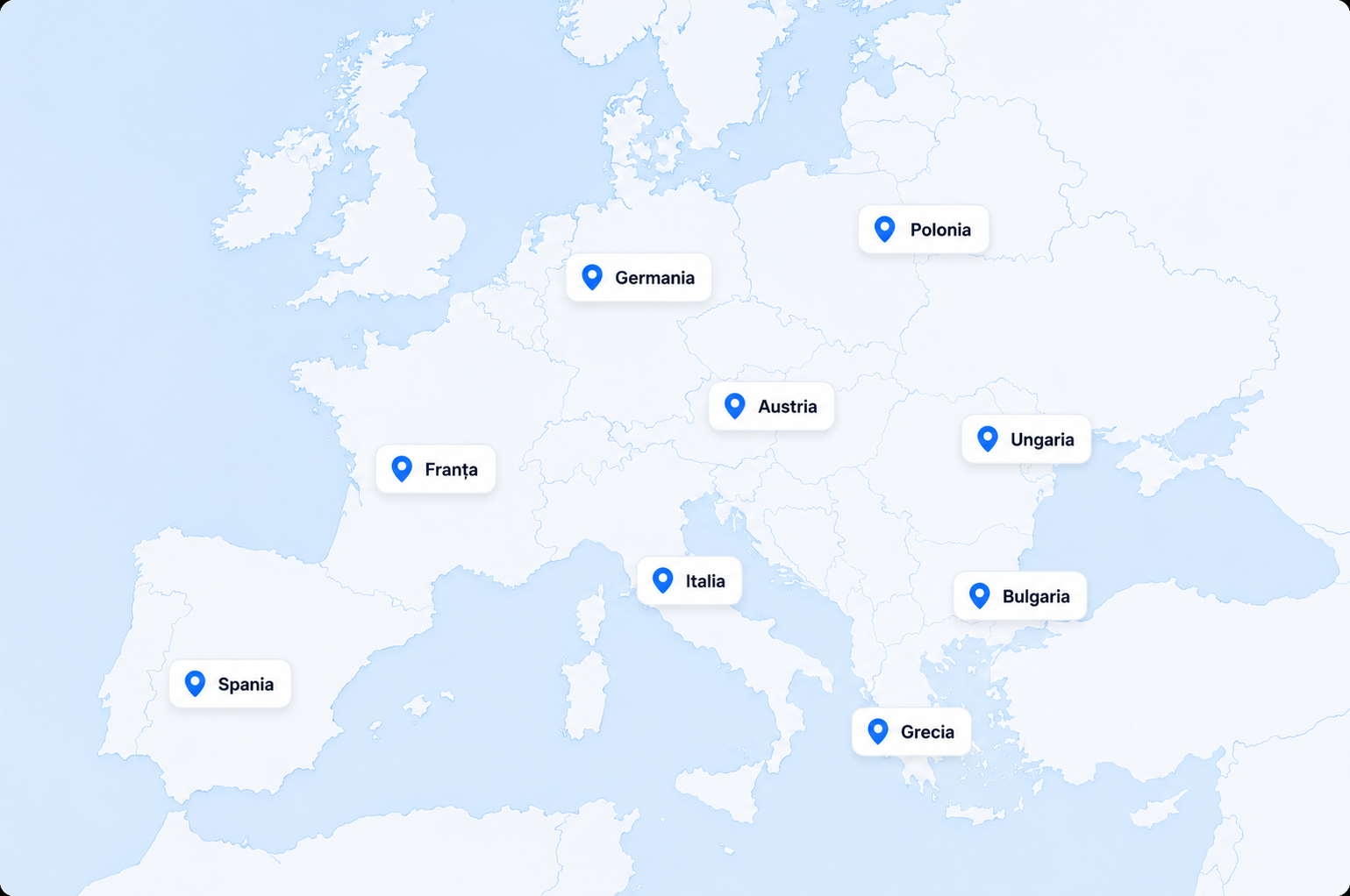 Hartă rute transport marfă internațional Europa